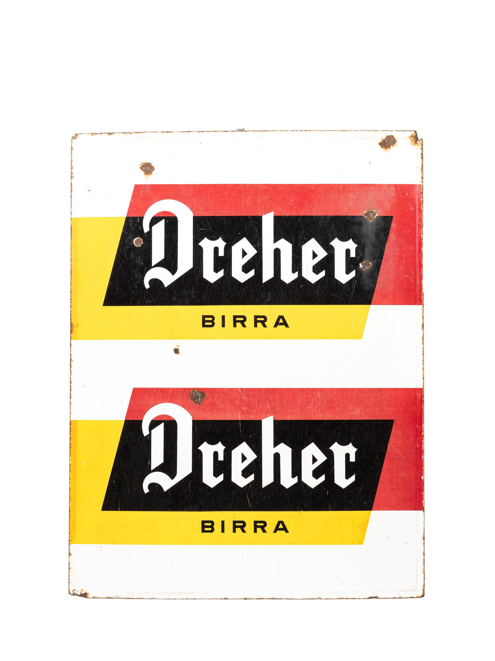 ORIGINAL 1960s ENAMELLED METAL ADVERTISING SIGN FOR DREHER BEER,  (1 of 1)