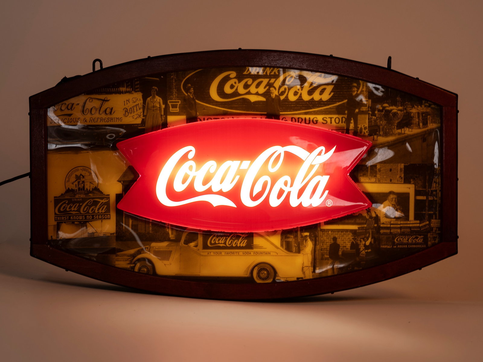 VINTAGE COCA-COLA SIGN FROM THE 1980S, FISHTAIL MODEL,  (1 of 1)
