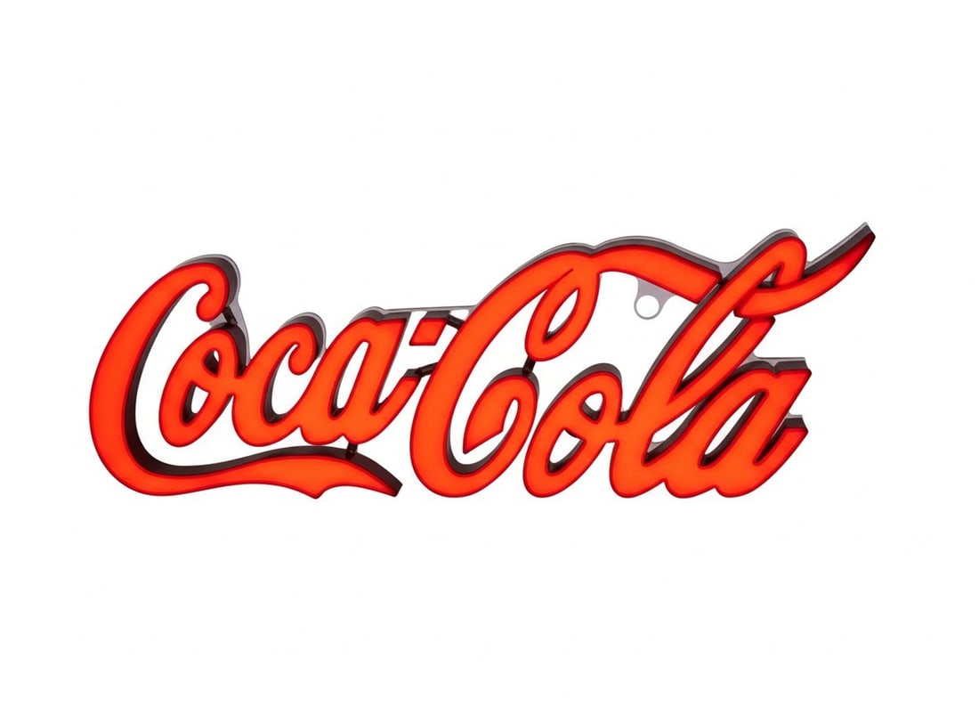 COCA COLA ILLUMINATED ADVERTISING SIGN, : l cm 45 x h cm 12 A vintage 1990s plexiglass sign. 
