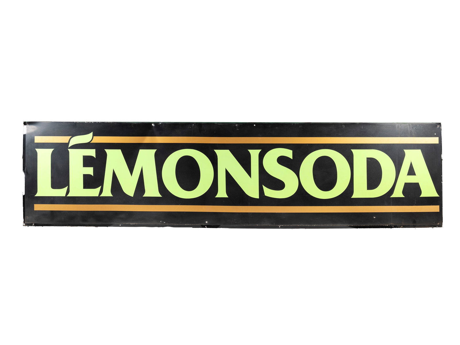 LEMONSODA ADVERTISING SIGN,: l cm 200 x h cm 50 vintage, 1970s, from a famous bar in central milan