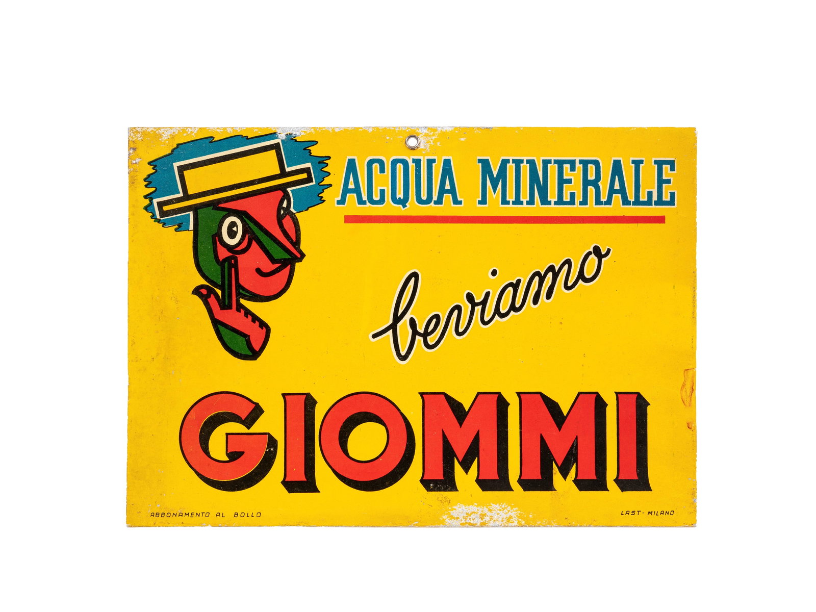 BEVIAMO GIOMMI MINERAL WATER ADVERTISING DISPLAY SIGN,  (1 of 1)