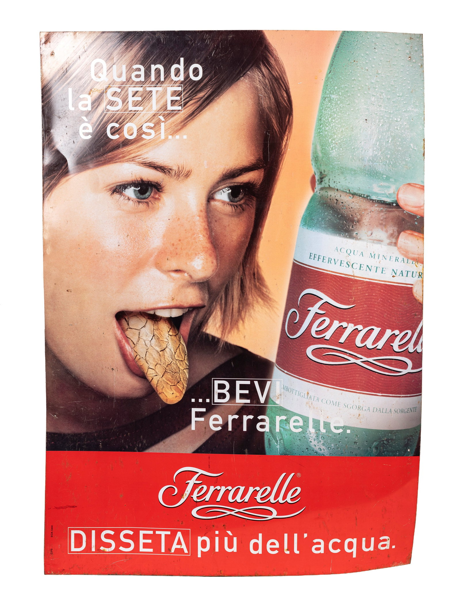 VINTAGE FERRARELLE ADVERTISING SIGN, 1980s,: h cm 100 x l cm 70