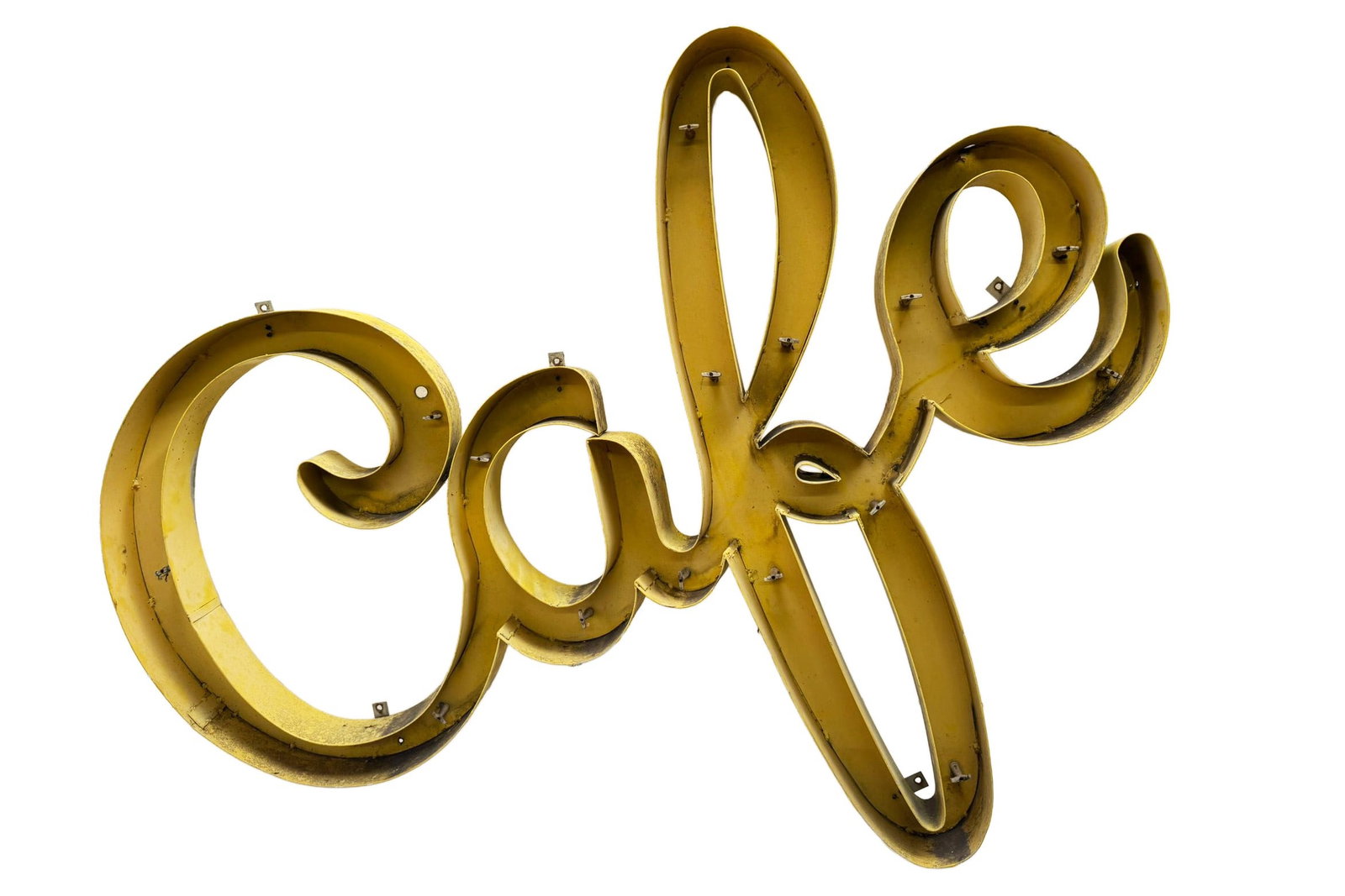 CAFE ADVERTISING SIGN, 1960s,: l cm 120 x h cm 90 industrial style, metal material