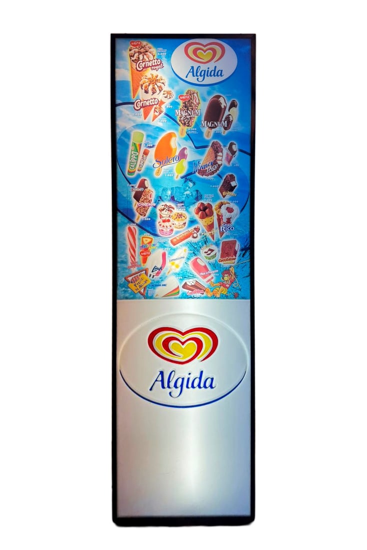 LUMINOUS PRICE LIST SIGN FOR ALGIDA ICE CREAM, (1 of 1)