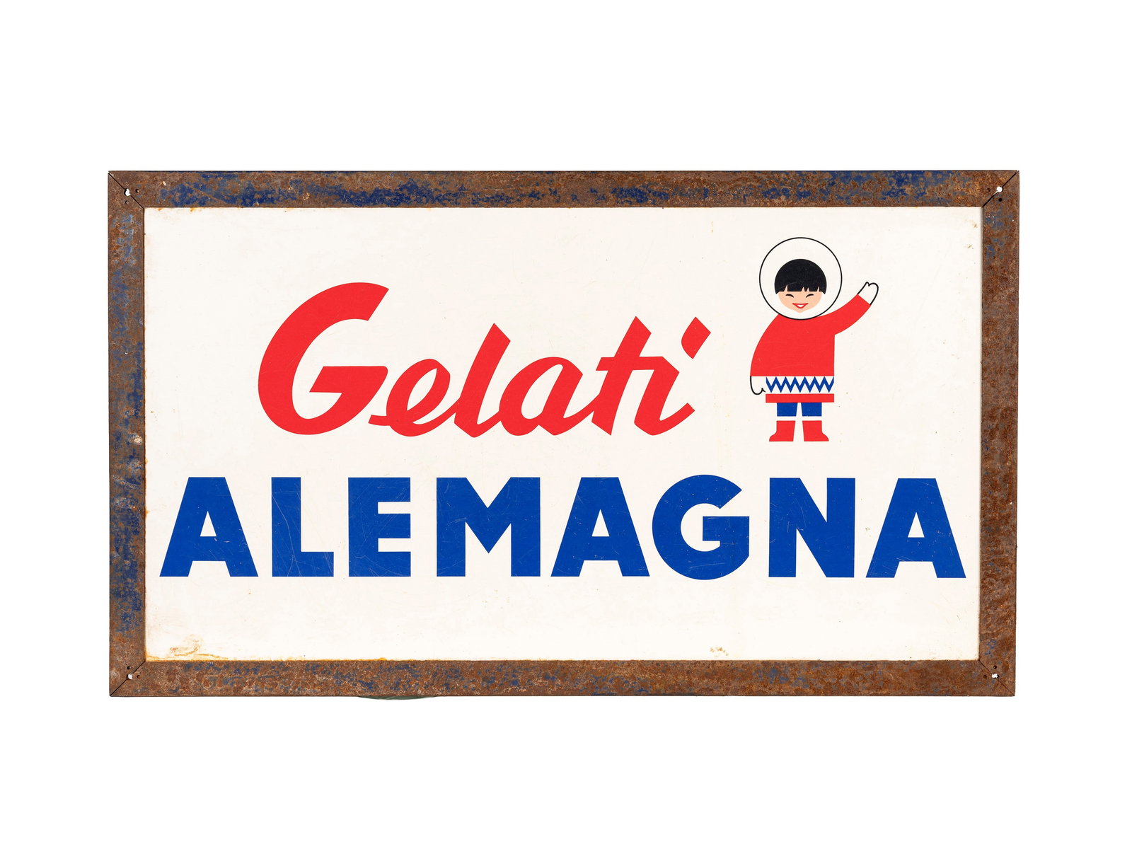 BIFACIAL ICE CREAM ALEMAGNA ADVERTISING SIGN,  (1 of 1)