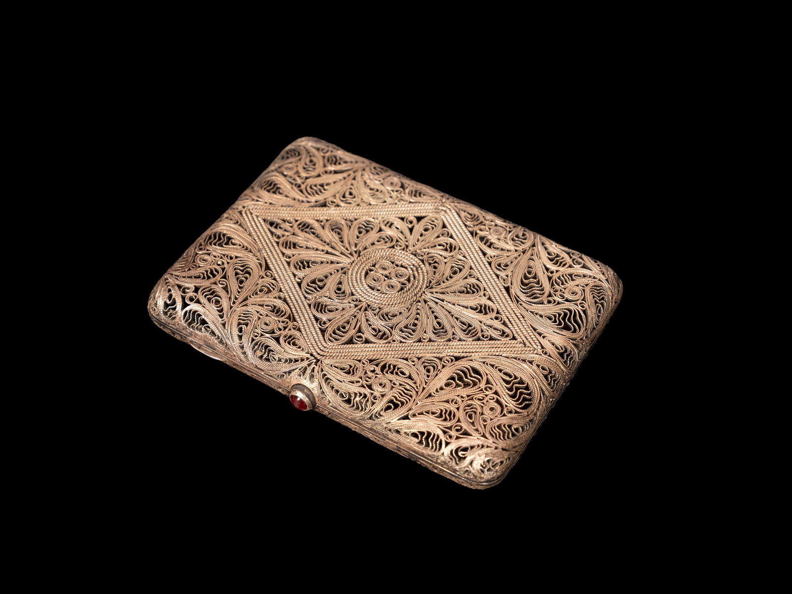 SILVER FILIGREE CIGARETTE CASE, Russia, early 20th century (1 of 3)