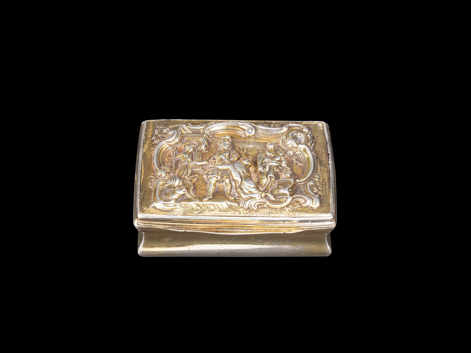 GOLD-PLATED SILVER BOX, Germany, 18th century (1 of 5)