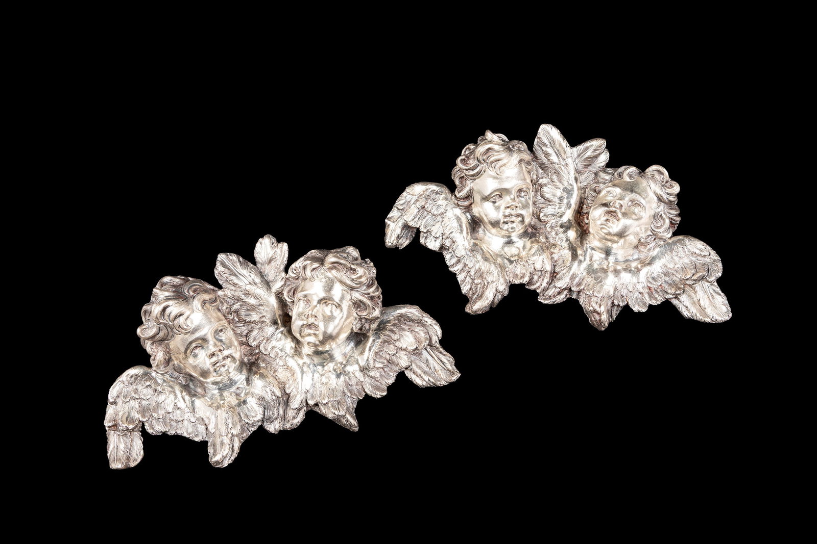 PAIR OF SILVER CHERUBS, Neapolitan School, 17th century (1 of 2)