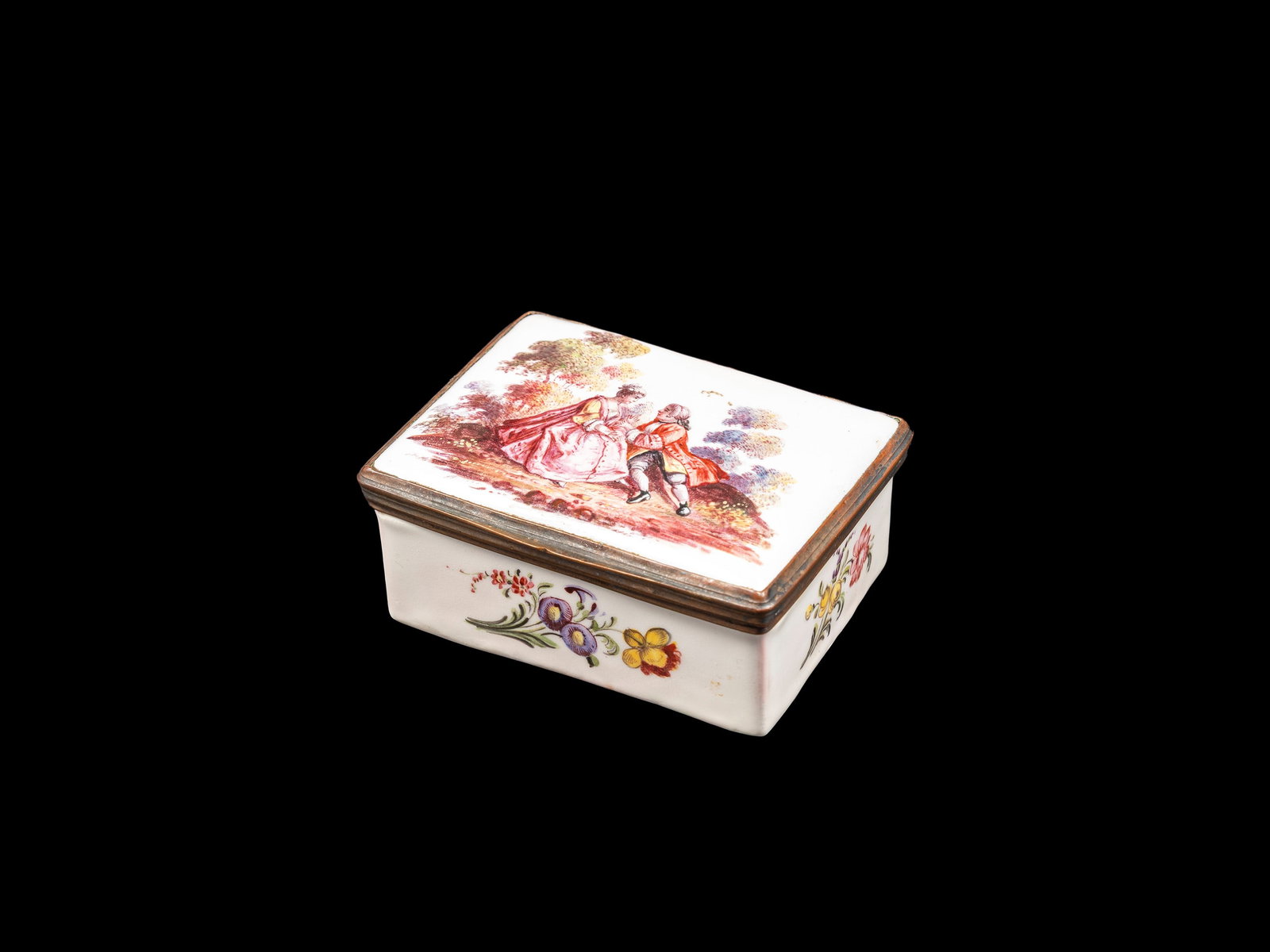 ENAMEL SNUFF BOX, England, late 18th century (1 of 7)