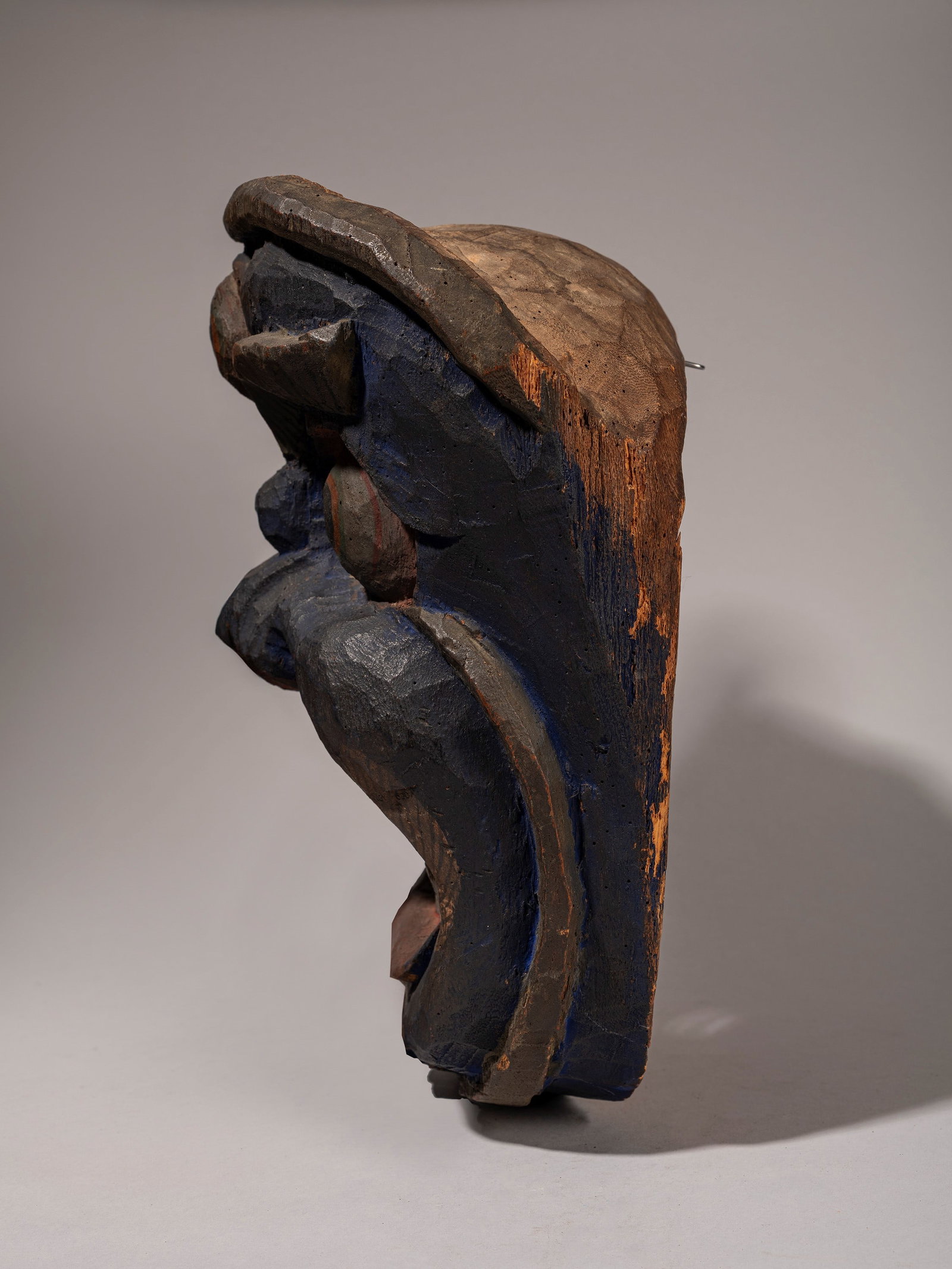 A CEREMONIAL POLYCHROME WOODEN MASK, Tibet (1 of 3)