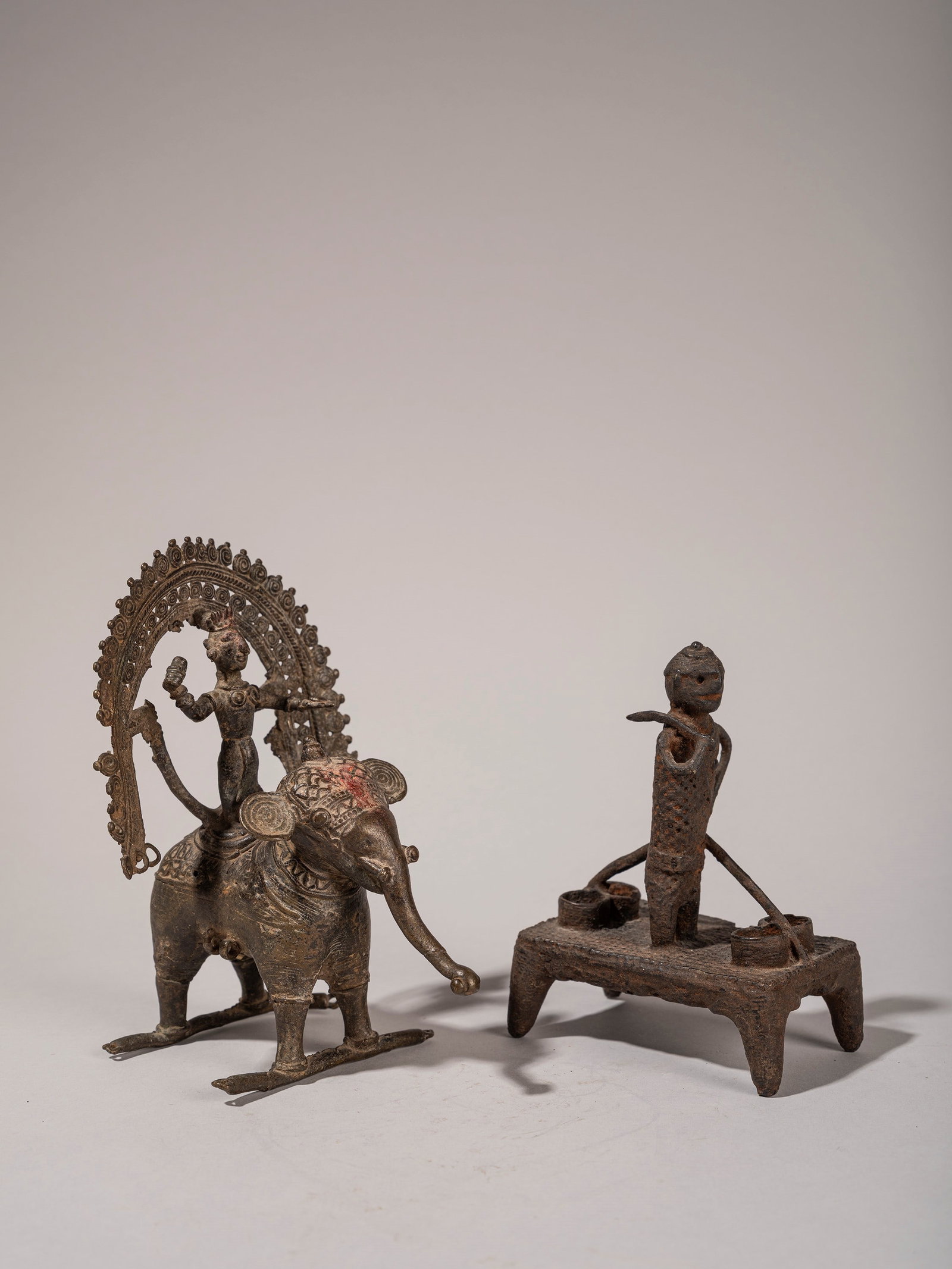 A LOT COMPRISING TWO BRONZE KOND OBJECTS, South India, 19th/20th century (1 of 4)