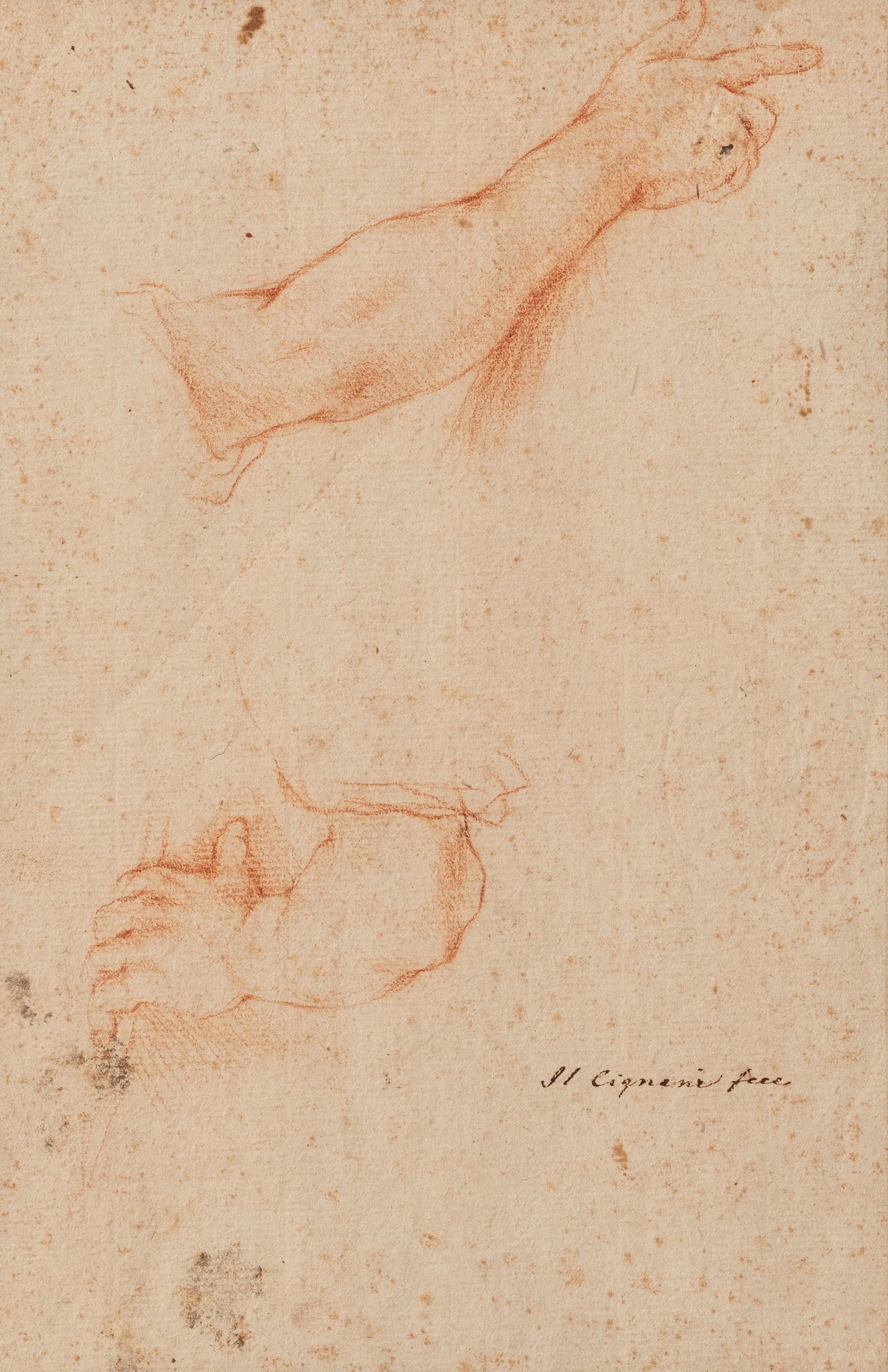 Carlo Cignani(Bologna 1628 - Forlì 1719) A STUDY OF HANDS, Late 17th century (1 of 3)