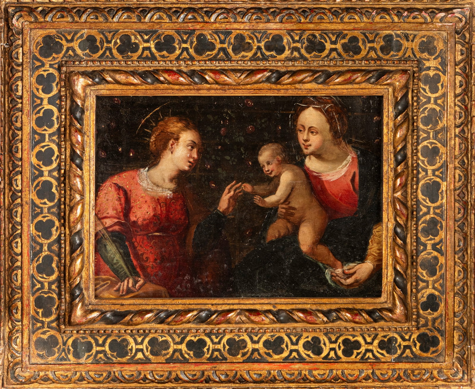 MYSTIC MARRIAGE OF SAINT CATHERINE, Lombard School, 16/ 17th century (1 of 2)