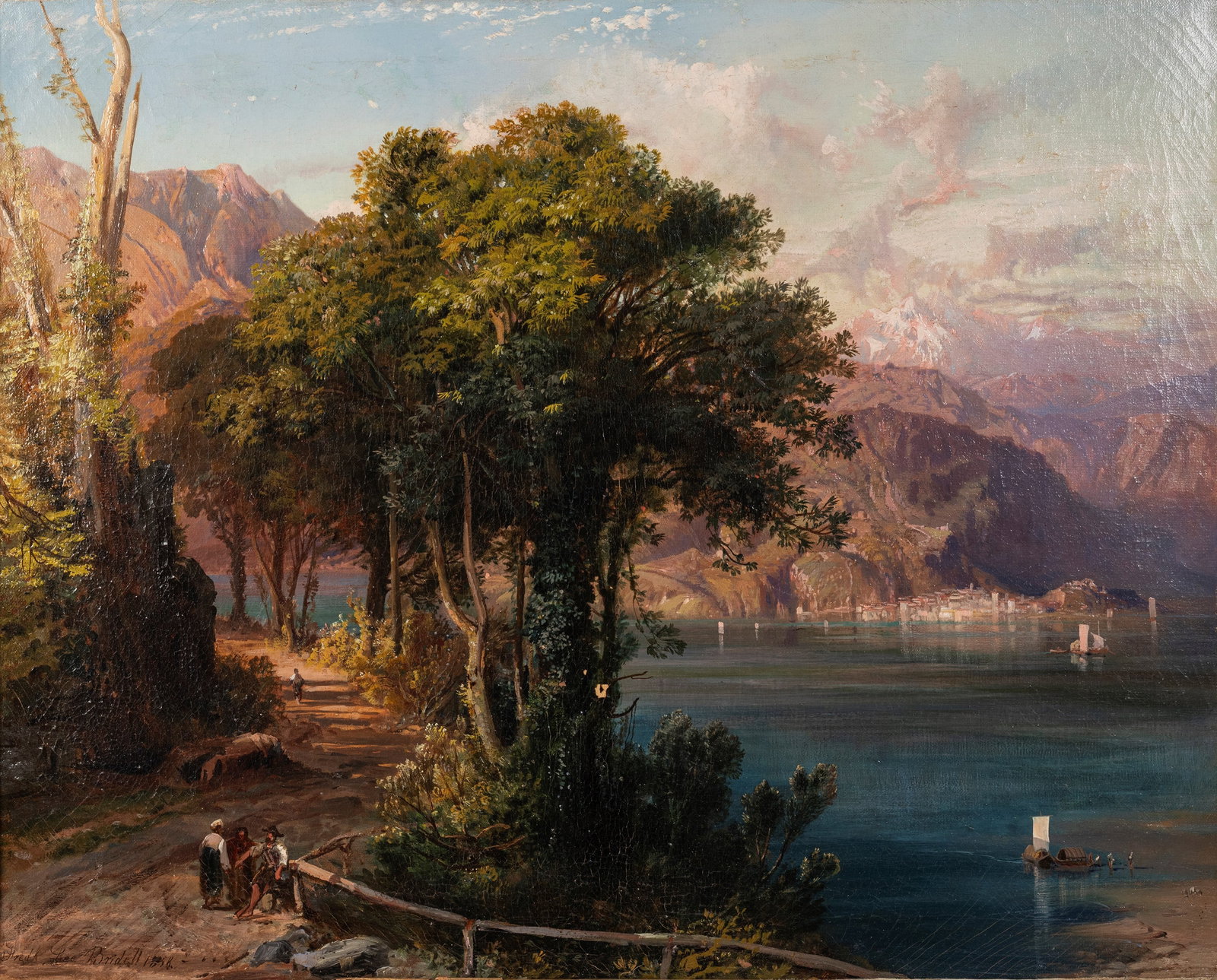 Frederick Lee Bridell(1831 - 1863) A VIEW OF LAKE COMO, (1 of 3)