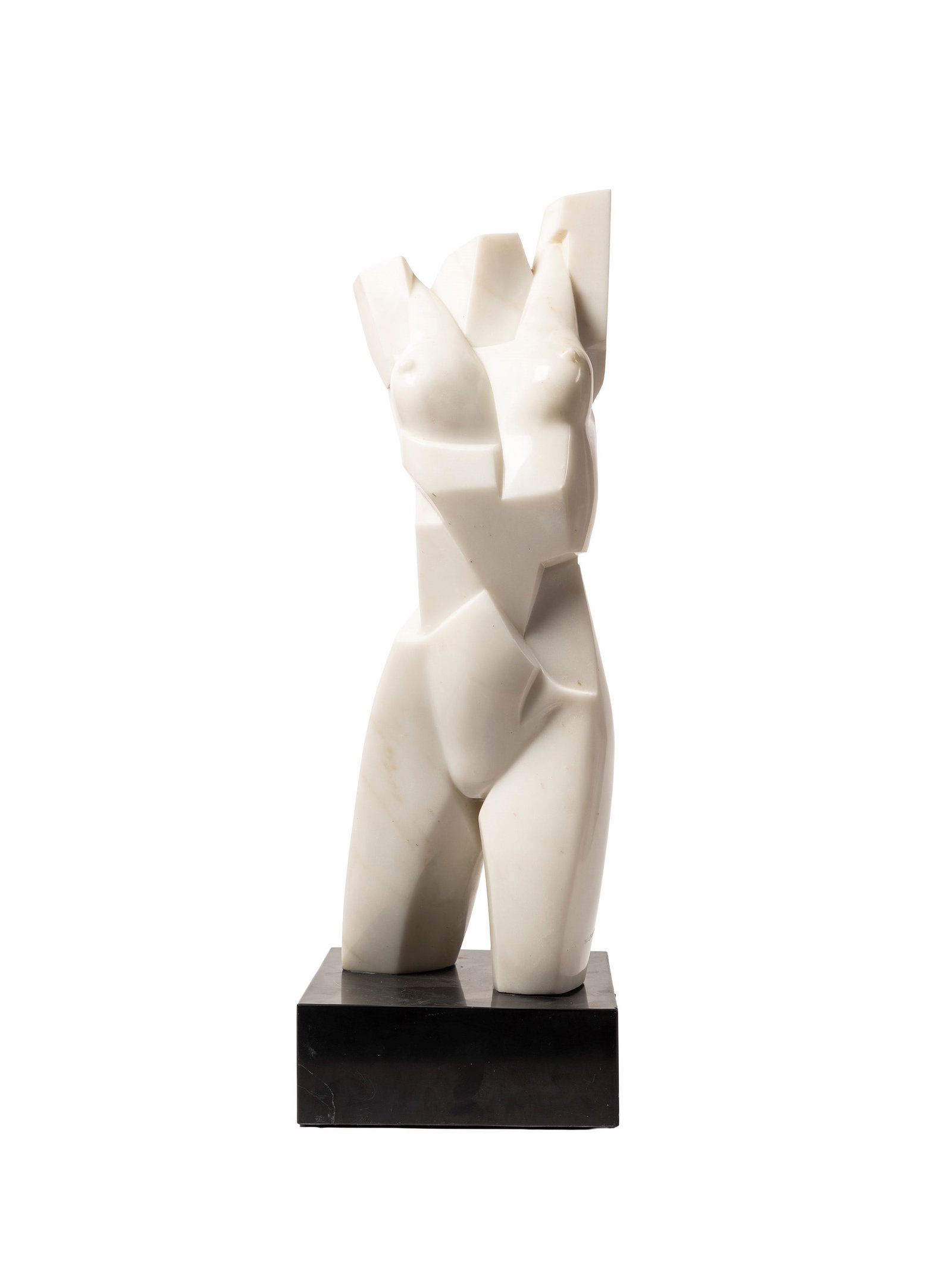 A FEMALE TORSO IN MARBLE, 20th century: h tot. cm 70 20th century