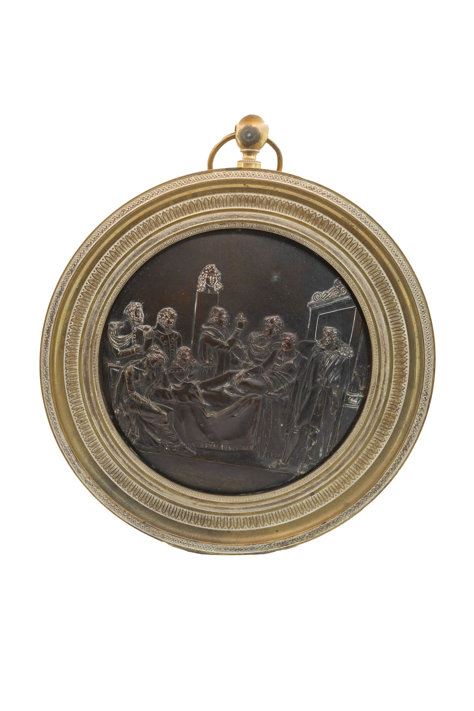 °A CIRCULAR BRONZE PLAQUE DECORATED IN LOW RELIEF, The 19th century (1 of 1)