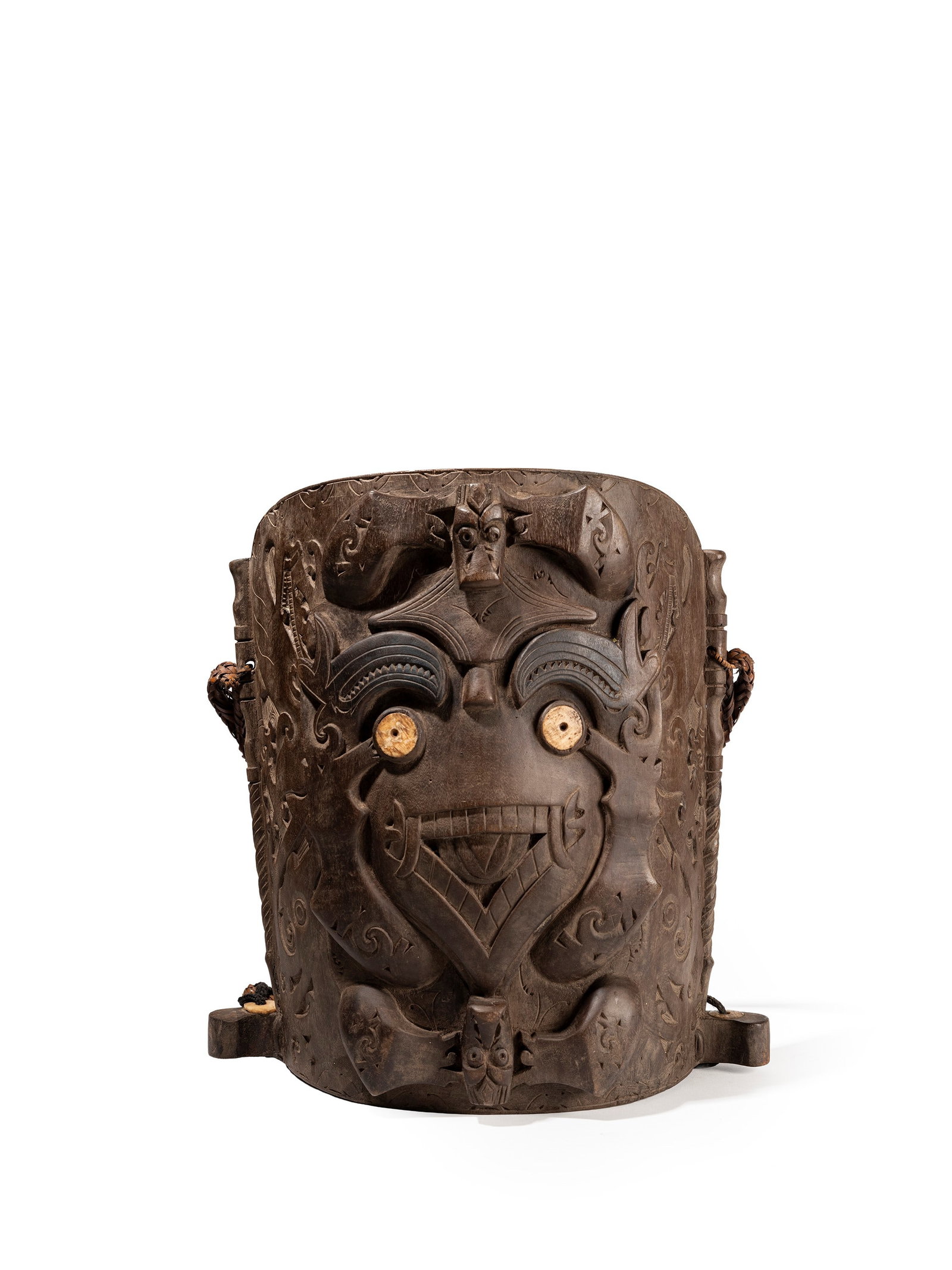 °A DAYAK WOODEN BABY CARRIER, Indonesian Borneo (1 of 3)