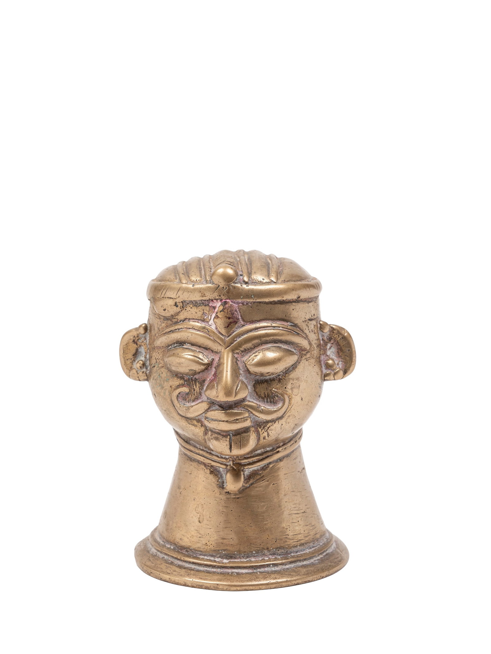 A SHIVA MUKHALINGA, India, 19th century: h cm 10,5 Made of bronze alloy.