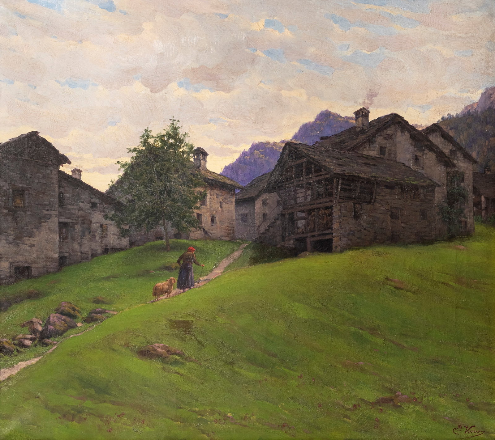 Camillo Verno(1870 - 1942) A THE RETURN HOME, (1 of 4)