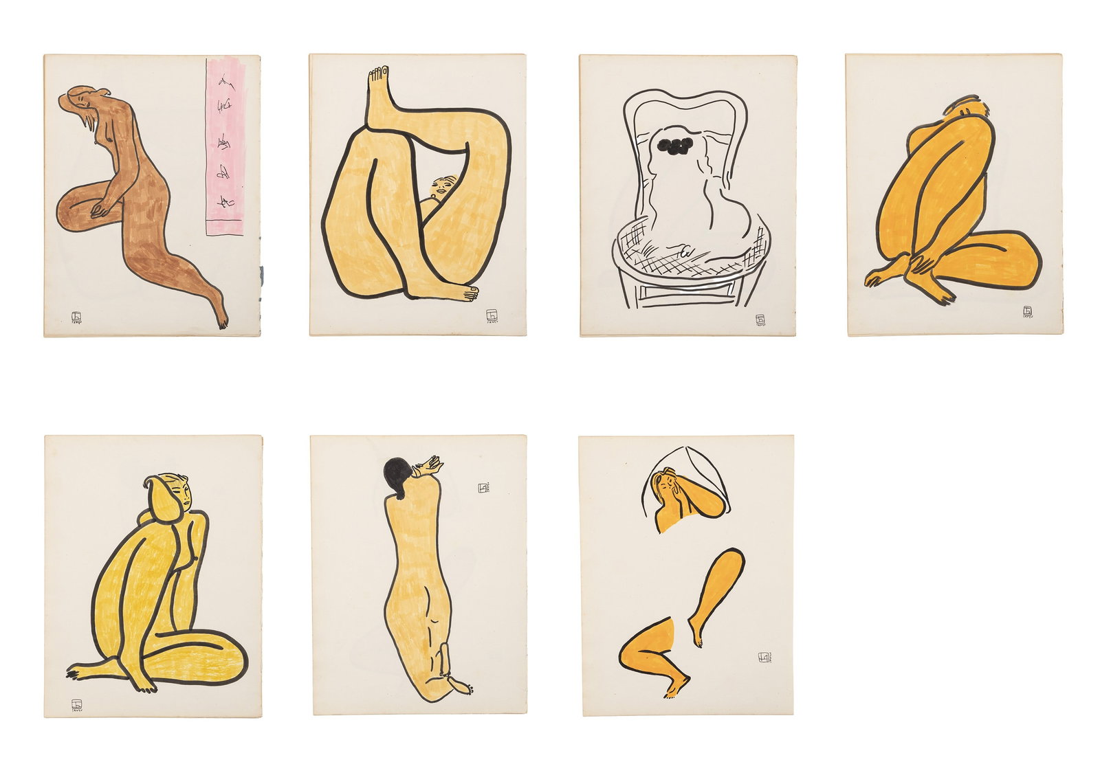 EIGHT PRINTS ON PAPER SIGNED BY SANYU (1895–1966), China, 20th century (1 of 8)