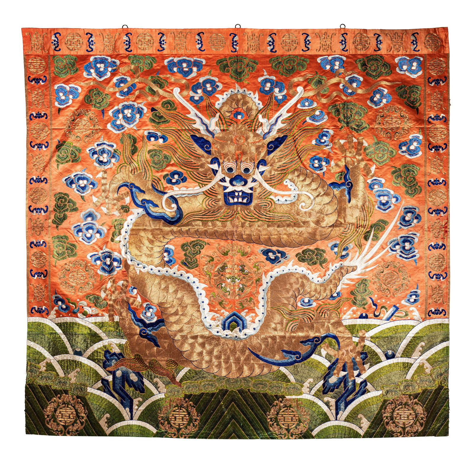 AN EMBROIDERY ON SILK TAPESTRY, China, Qing dynasty, 19th century (1 of 2)