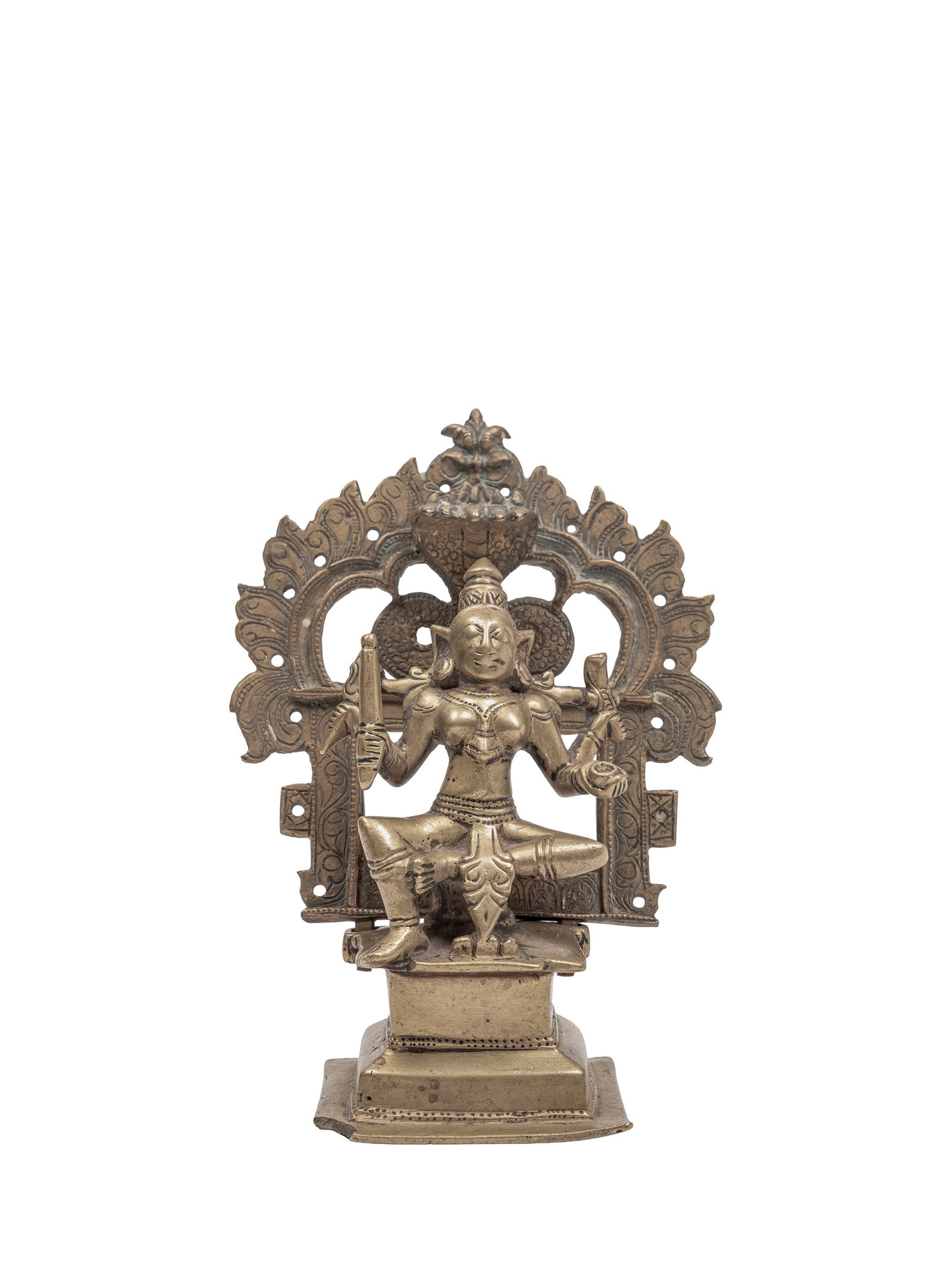 A BRONZE ALTAR WITH DURGA, India, 19th century (1 of 2)