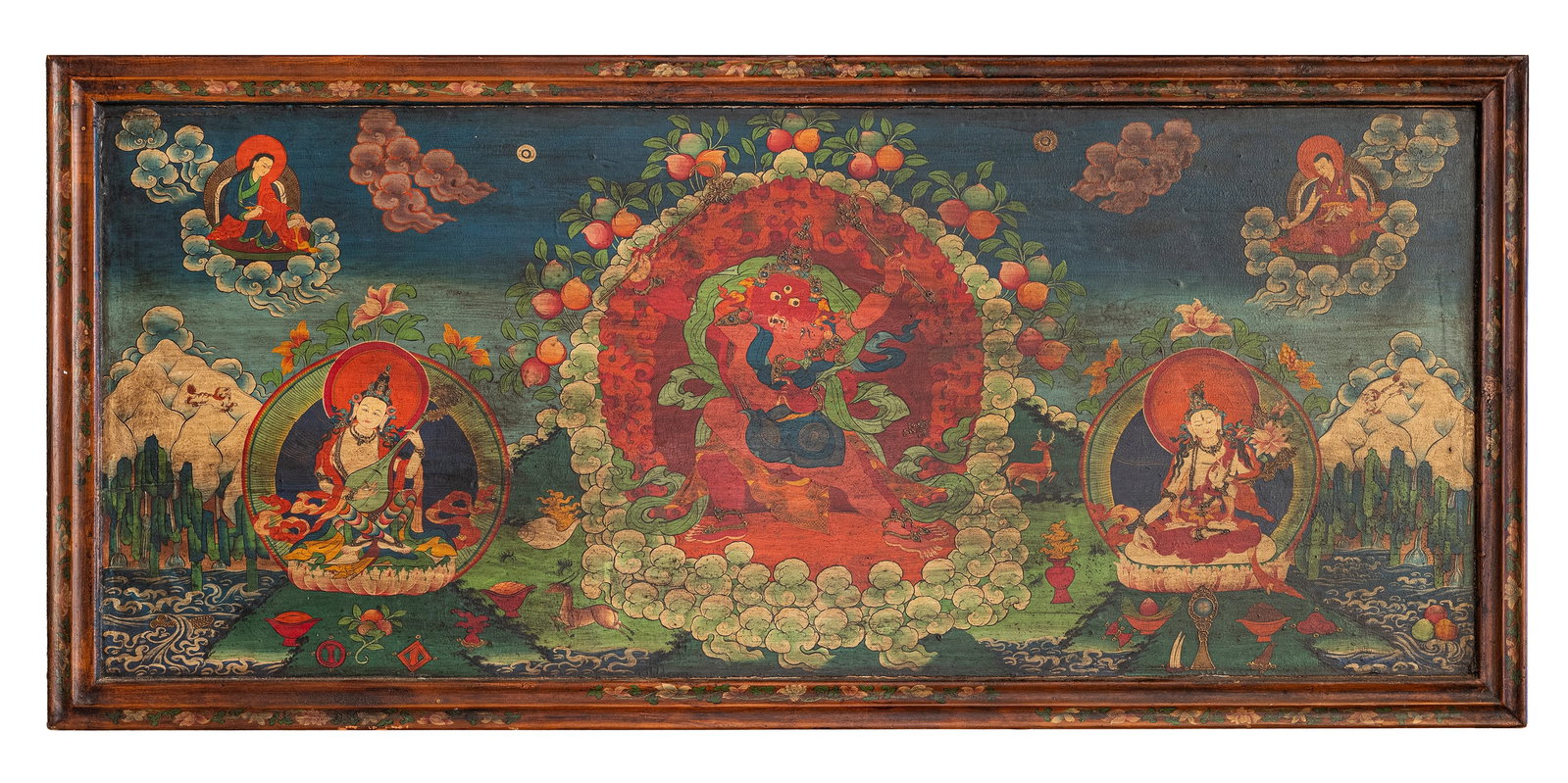 A PAINTED WOODEN PANEL, Tibet, 19th/20th century (1 of 2)