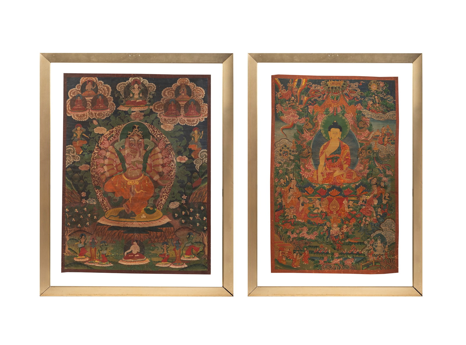 TWO SILK THANGKA, Himalaya, 19th/20th century (1 of 2)