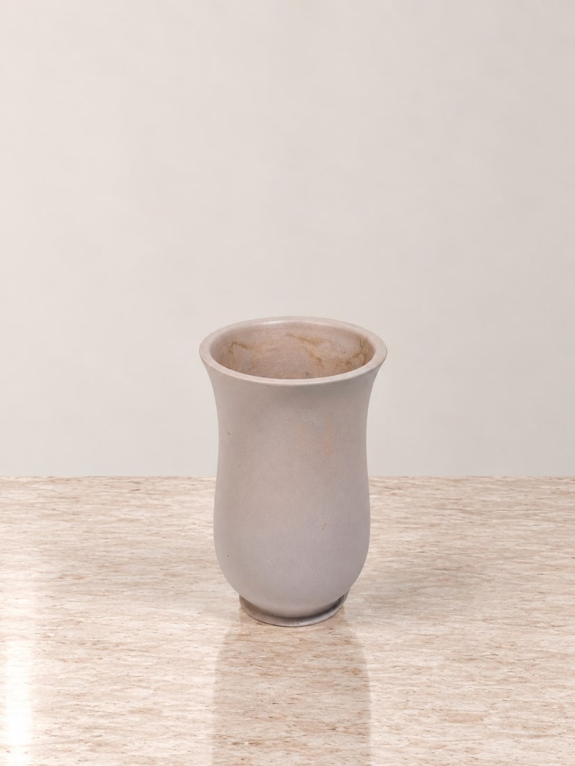 Giovanni Gariboldi (Milano 1908 - 1971), SMALL VASE, circa 1940s: h cm 14 Grey glazed ceramic. Hand-painted Richard-Ginori mark and model number on the underside. Produced by Richard-Ginori, Italy.