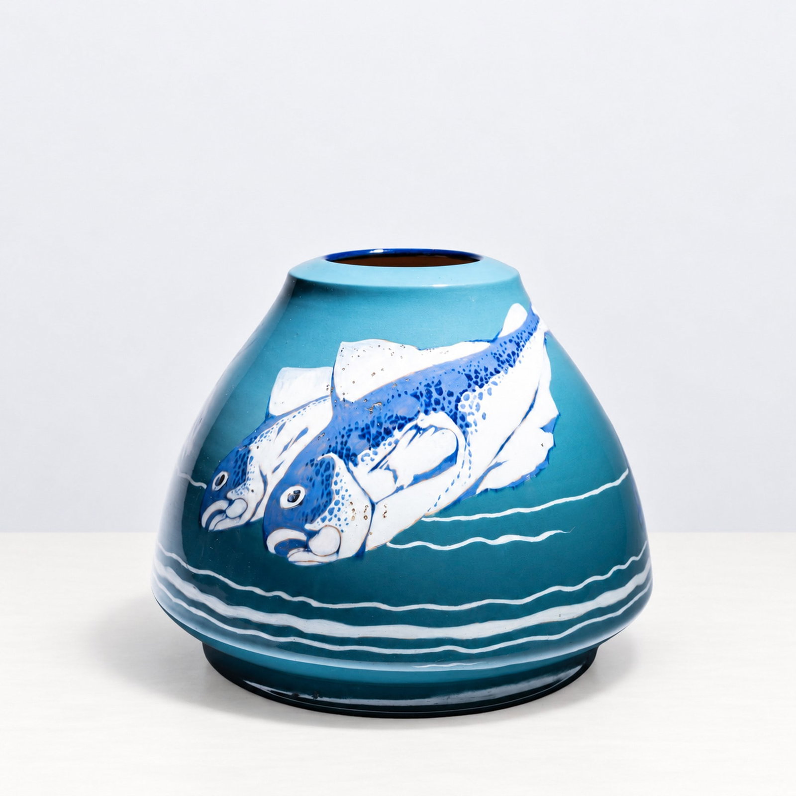 Vittorio Grassi (Novara 1878 - 1958), FISH-DECORATED VASE, circa 1930s (1 of 4)