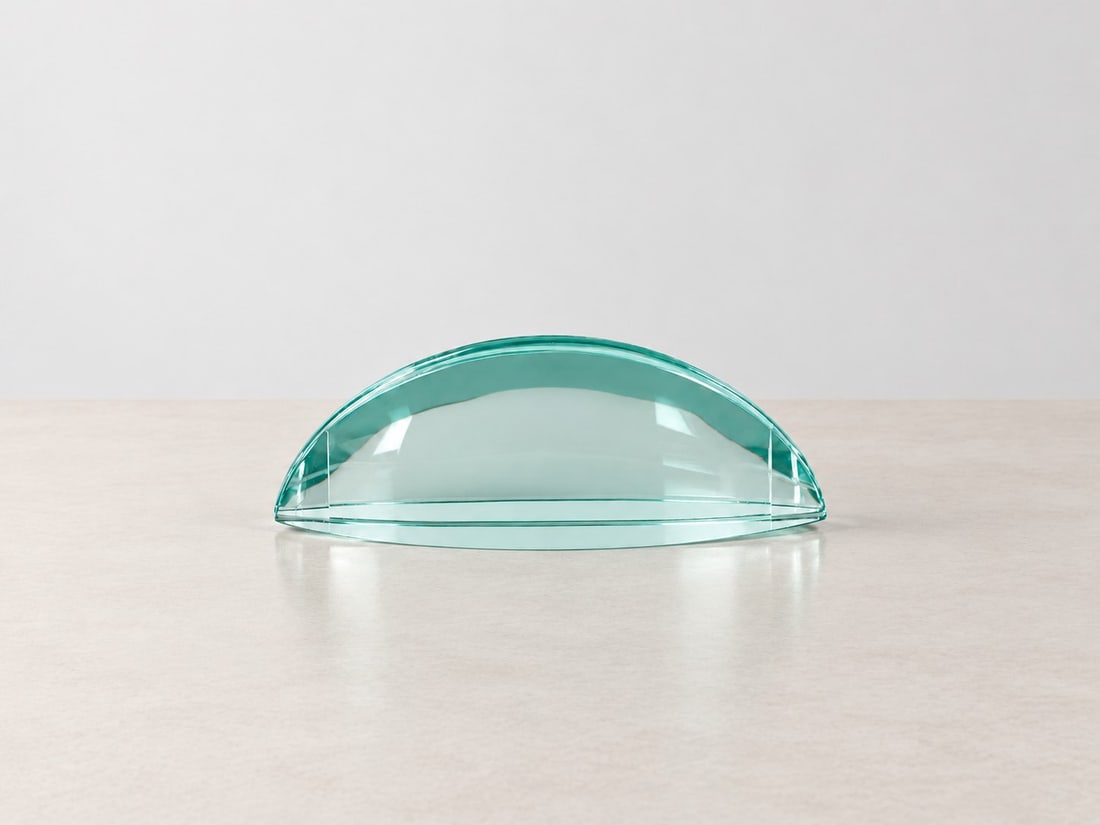 Cristal Art, PHOTO FRAME, circa 1970s: h cm 9,5 x l cm 26 x w cm 5,5 Half-moon-shaped glass, made by Cristal Art, Italia.