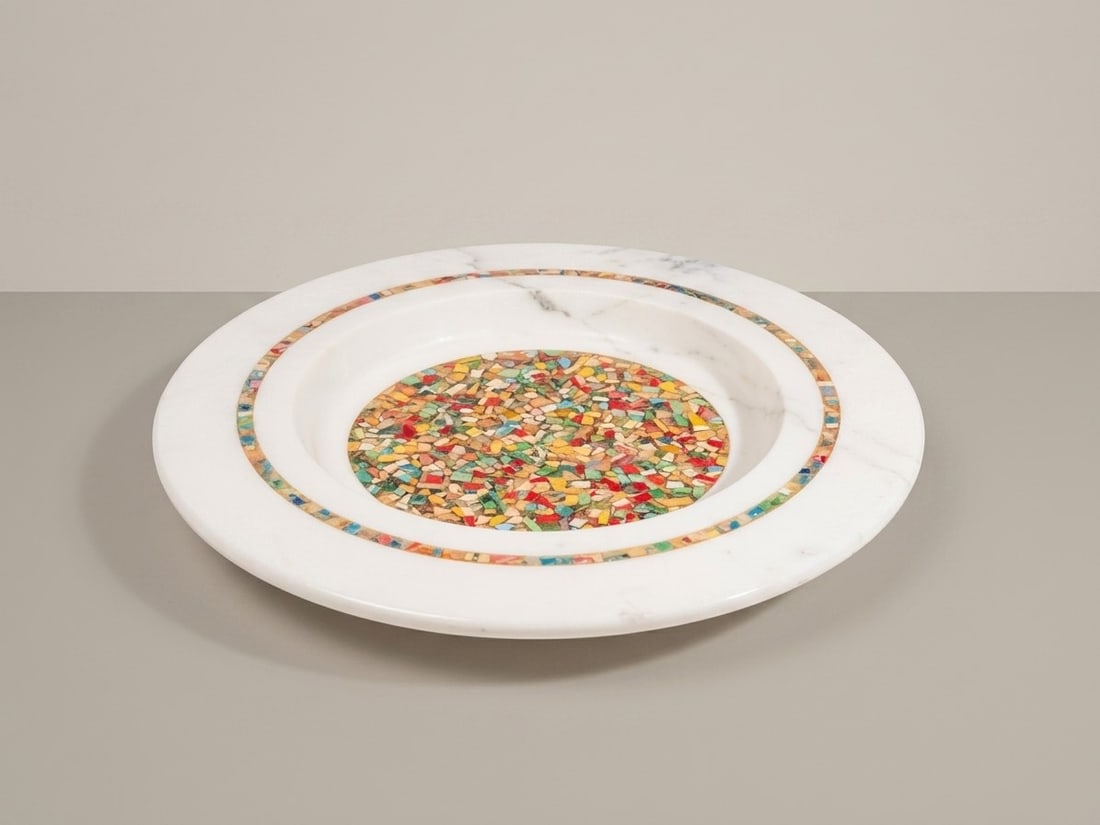 Giulio Lazzotti (Pietrasanta 1943 - 2024), LARGE PLATE, circa 1970s (1 of 3)