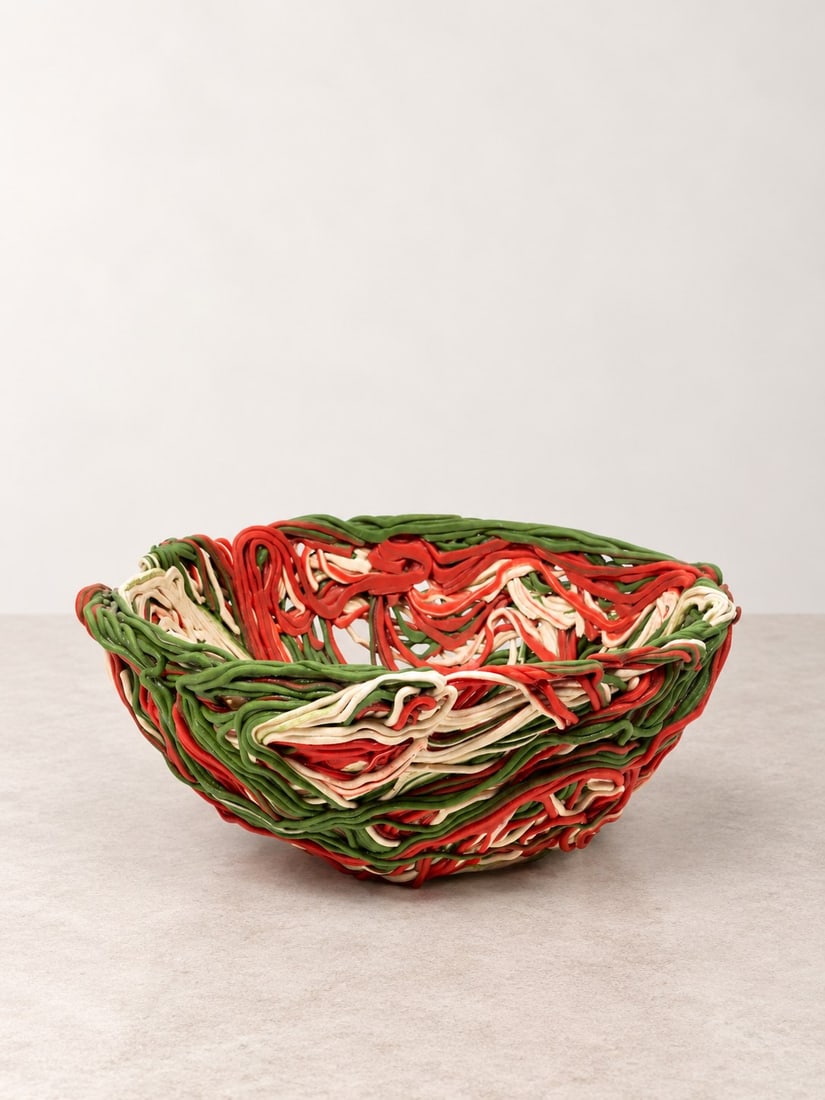 Gaetano Pesce (La Spezia 1939 - 2024), "SPAGHETTI" BOWL, circa 1995: d cm 38 Hand-poured polychrome polyurethane resin. Produced by Fish Design, Italy. Numbered example.