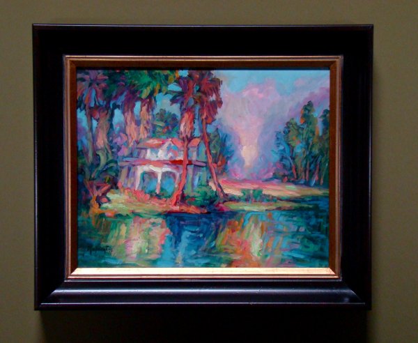 Artist Manfred Kuhnert Original Oil: 16x20 Original oil by listed artist Manfred Kuhnert. "Queen Annes Cottage" in Santa Rosa Frame Size: 26Wx22H Age: Contemporary