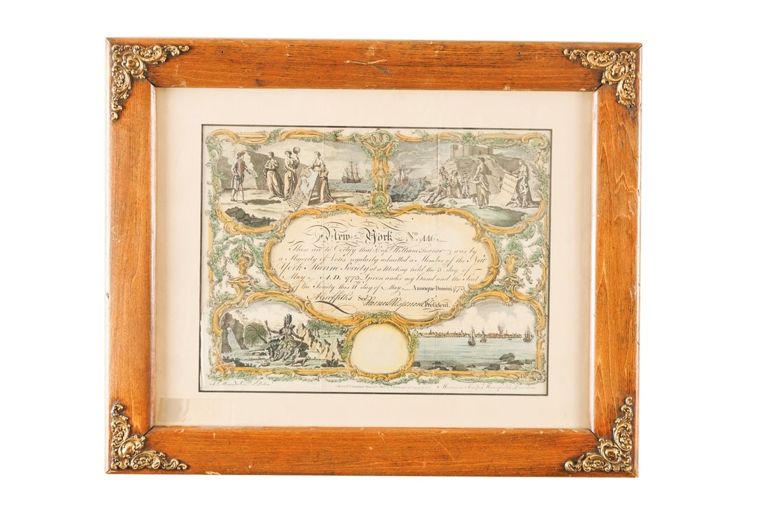 Antique Lithograph 1773 New York Marine Society (1 of 13)