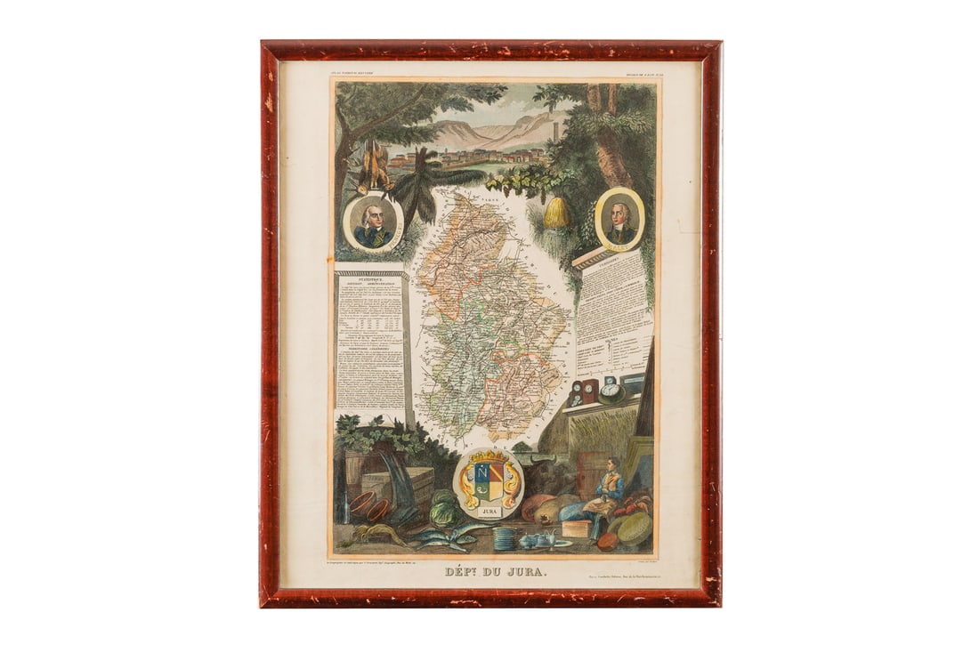 1852 Levassseur Map of Dep. Of Jura, France (1 of 20)