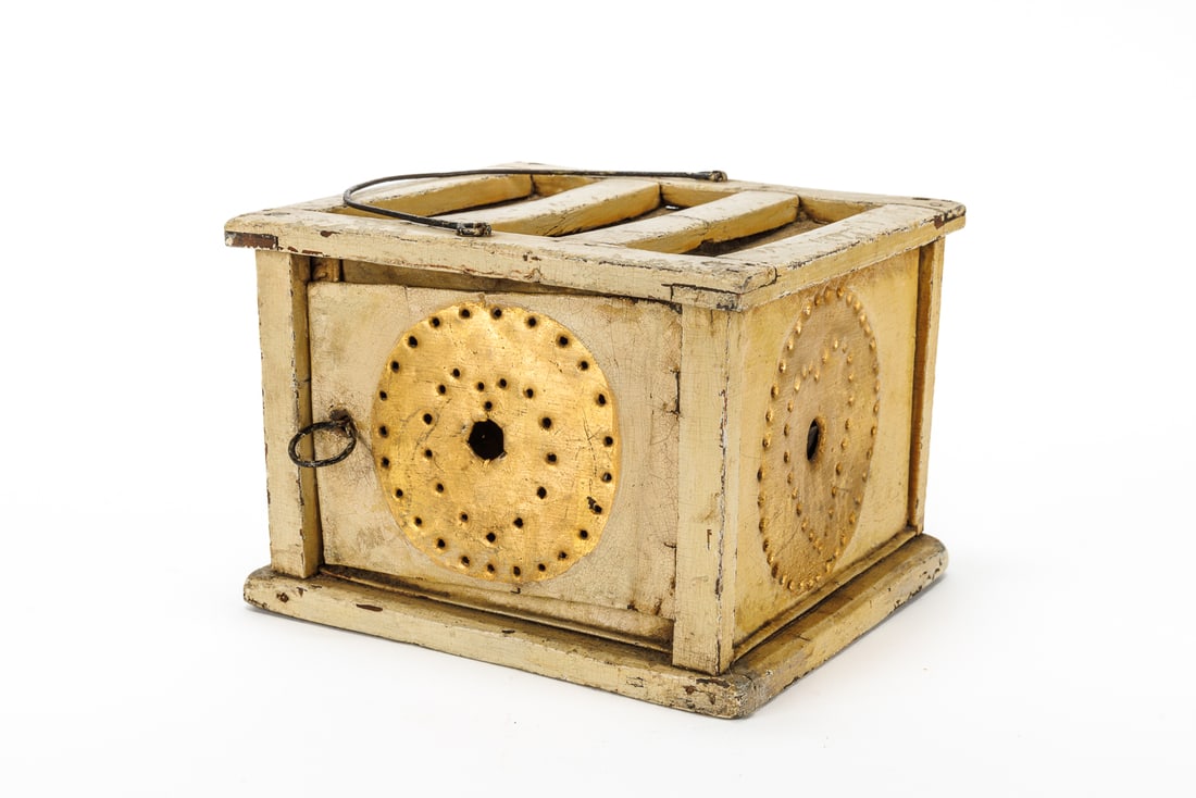 Antique Foot Warmer With Punched Tin (1 of 8)