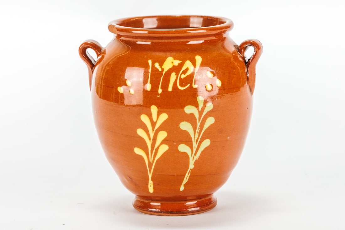 Small Hand-Painted Red Ware Pottery Vase (1 of 5)