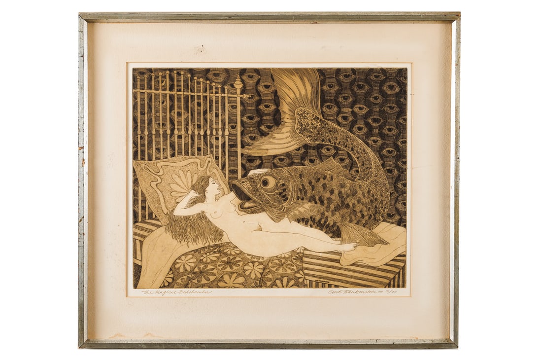 Curt Frankenstein (American 1920-2009) Etching "The Magical Bedchamber" (1 of 10)