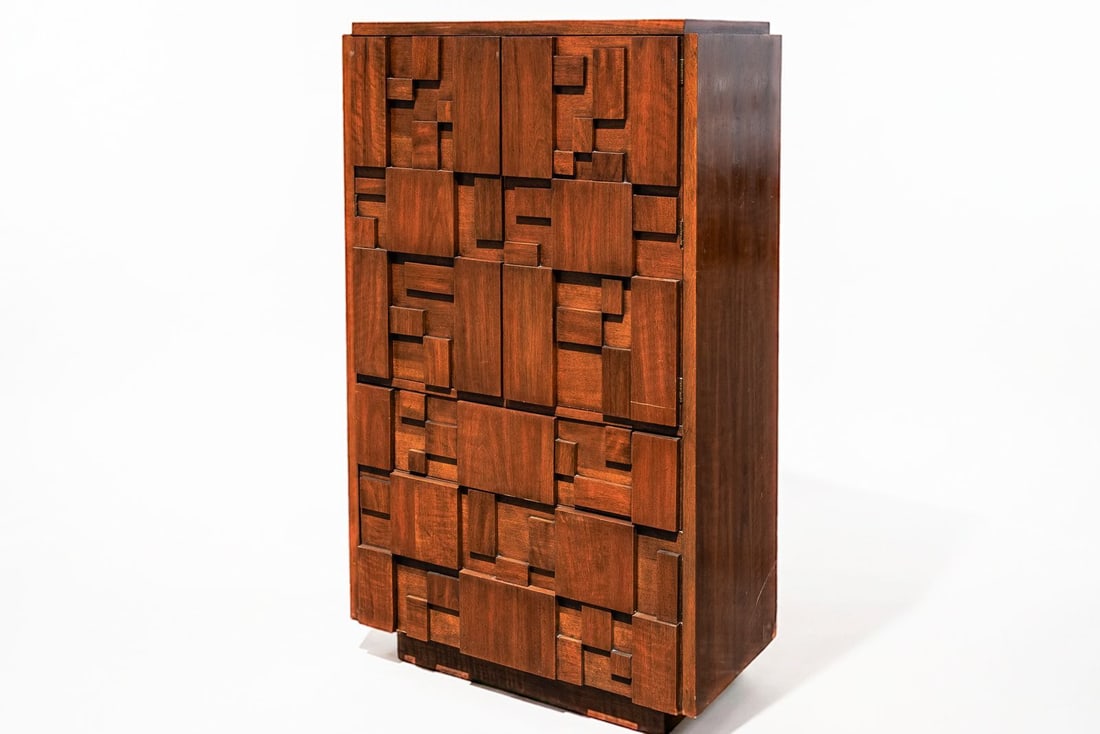 MCM Lane Staccato Brutalist Walnut Armoire - WOW! (1 of 19)