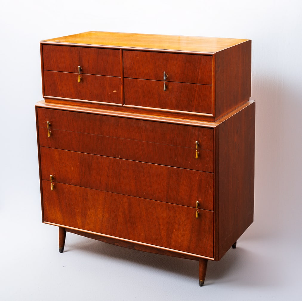 Vintage MCM 7 Drawer Walnut Highboy Dresser (1 of 9)