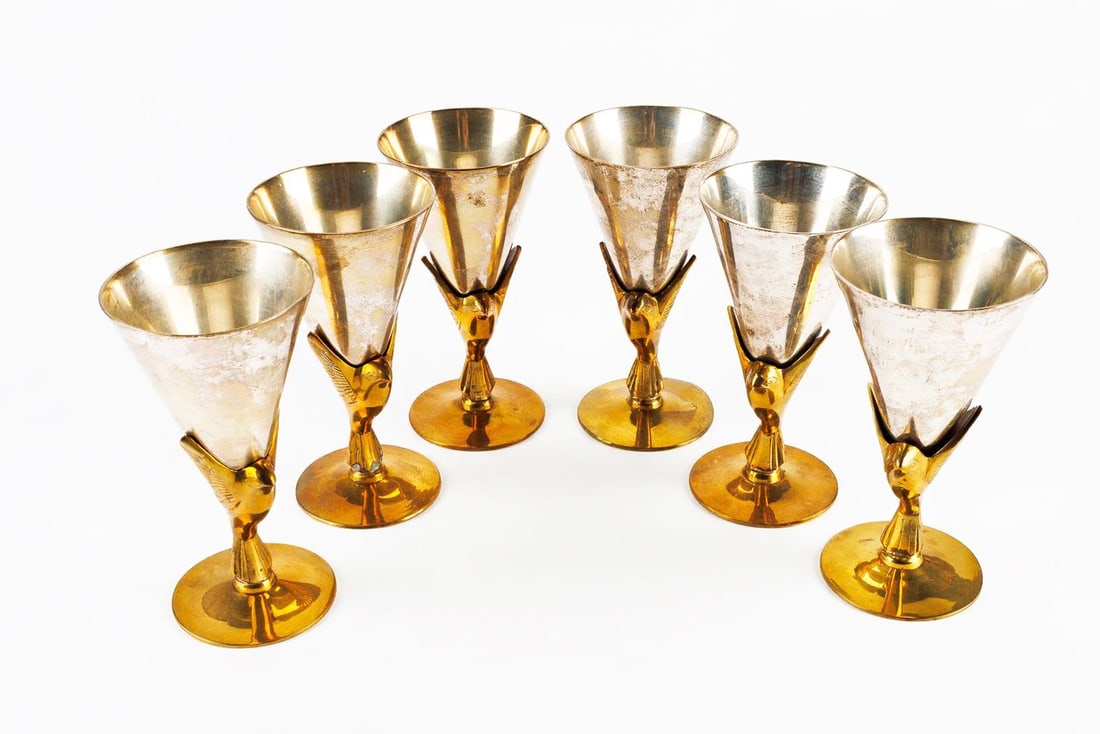 Set of Six Bird Wine Goblets (1 of 20)