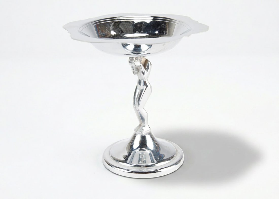 Antique Farberware Art Deco Compote - Weeping Figural Nude (1 of 12)