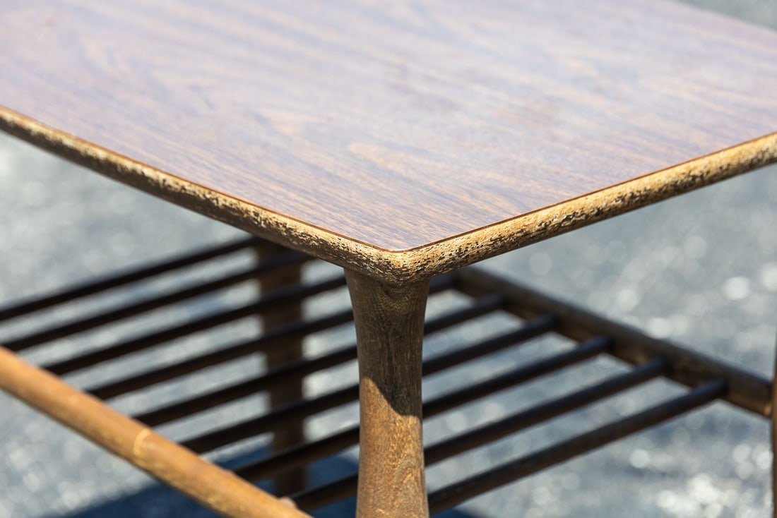 Vintage MCM Walnut End Table - 3