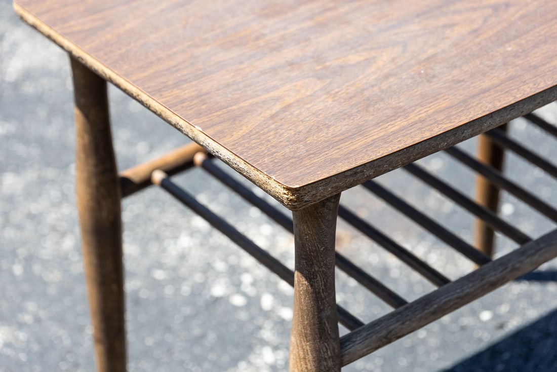Vintage MCM Walnut End Table - 5