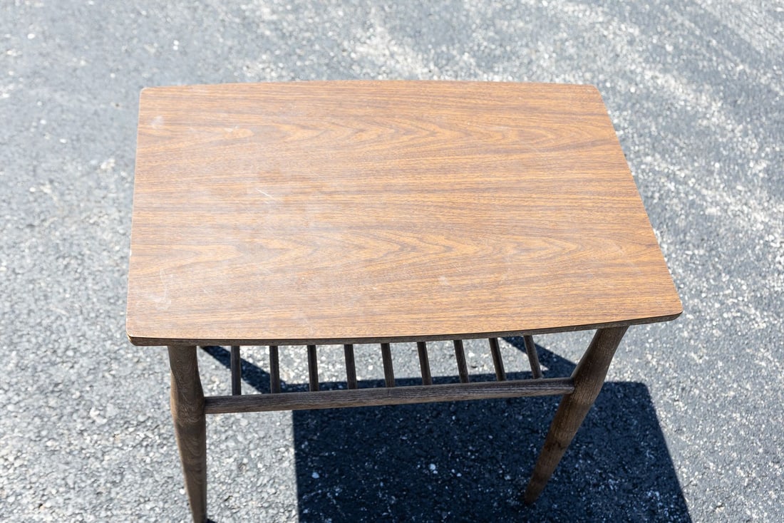 Vintage MCM Walnut End Table - 6