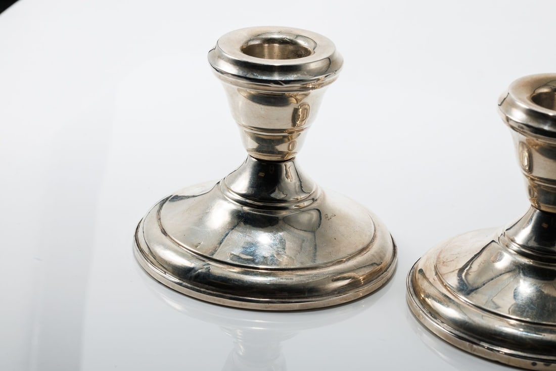 Weighted Sterling Silver Candlesticks - 2