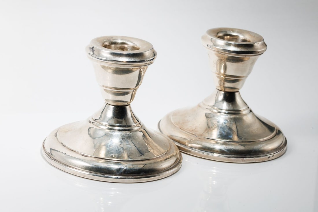 Weighted Sterling Silver Candlesticks - 4