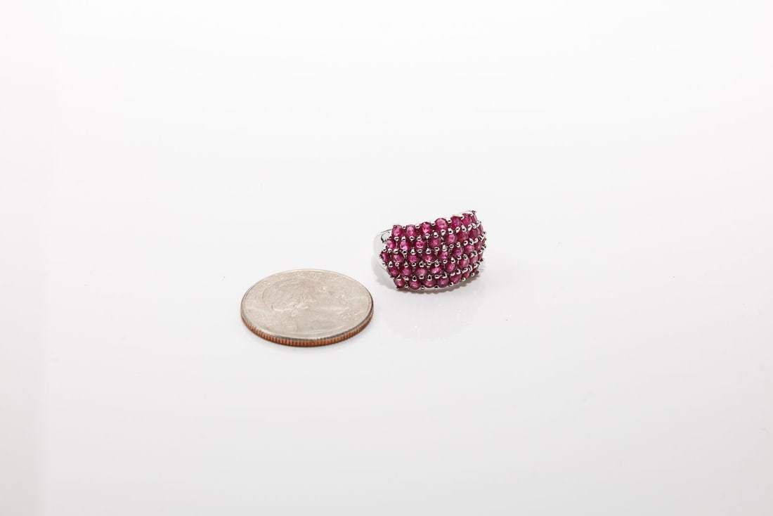 Sterling Silver Ruby Fashion Ring - 10