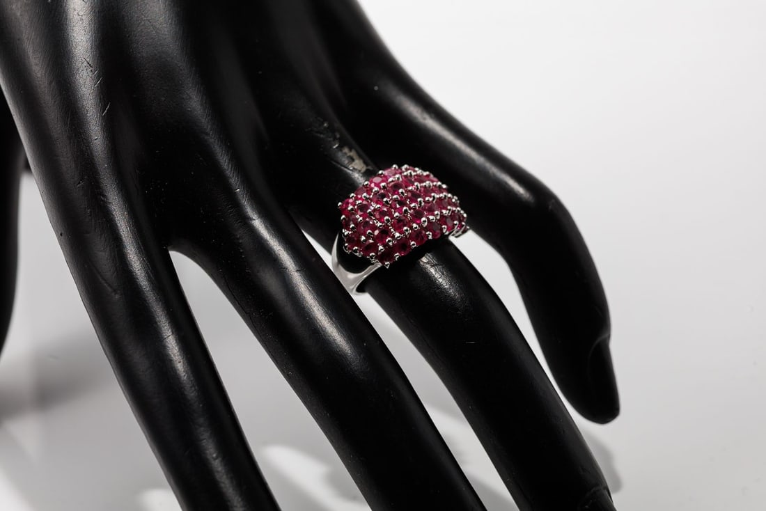 Sterling Silver Ruby Fashion Ring - 11